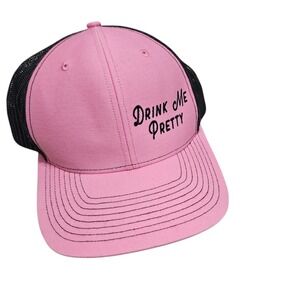 Richardson Trucker Hat Drink Me Pretty Novelty Cap Pink Black Oregon  Grain Grow